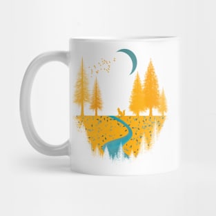 Fox night in mustard tones Mug